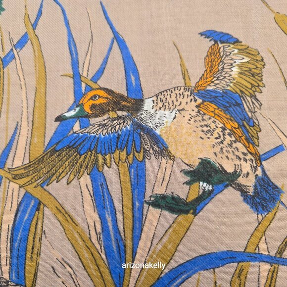 Large Square Scarf With Ducks Waterfowl Game Birds - Picture 5 of 16